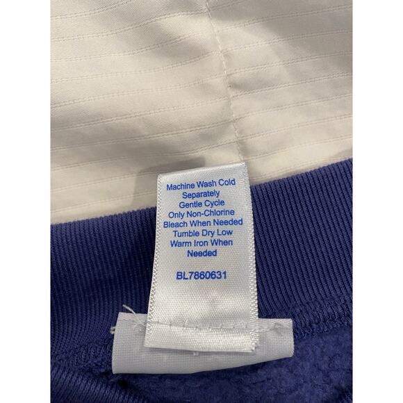 Vicki Wayne Women’s Sweatshirt L Blue Snap Front Fleece Cardigan Cotton Blend - Picture 6 of 8